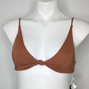 NWT O'Neill Saltwater Solids brown padded triangle bikini top S D cup